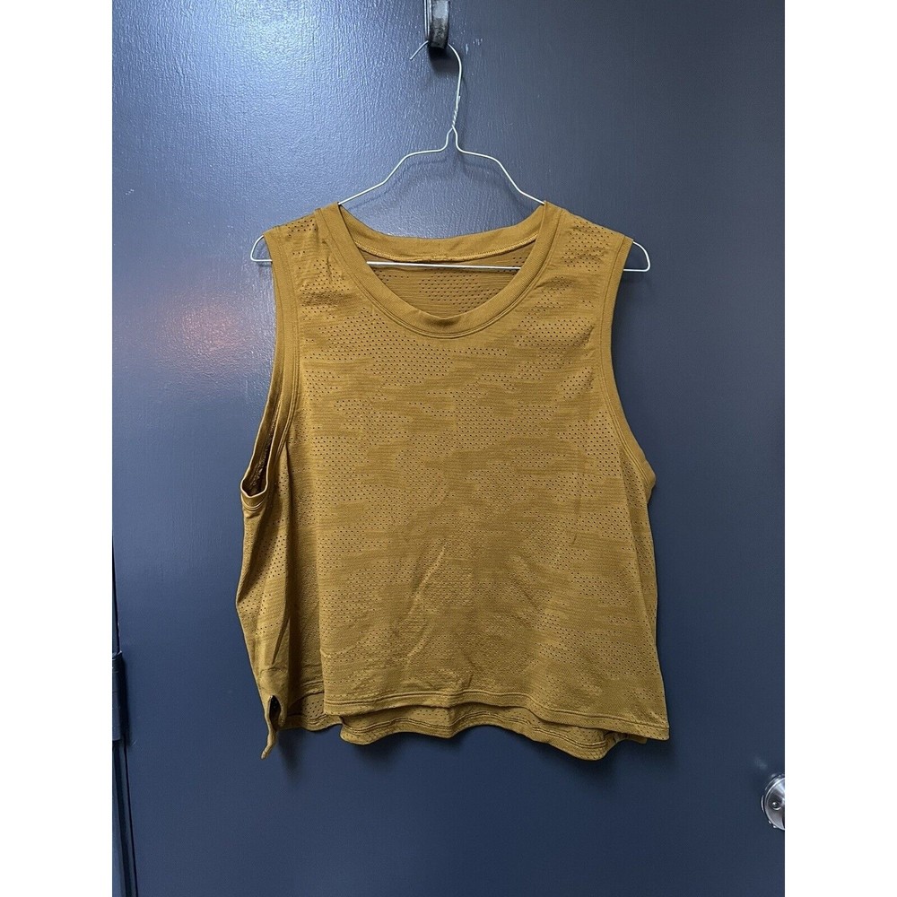 Lululemon Train to Be Tank in Camo Dot Camo Mustard Tide Size 12